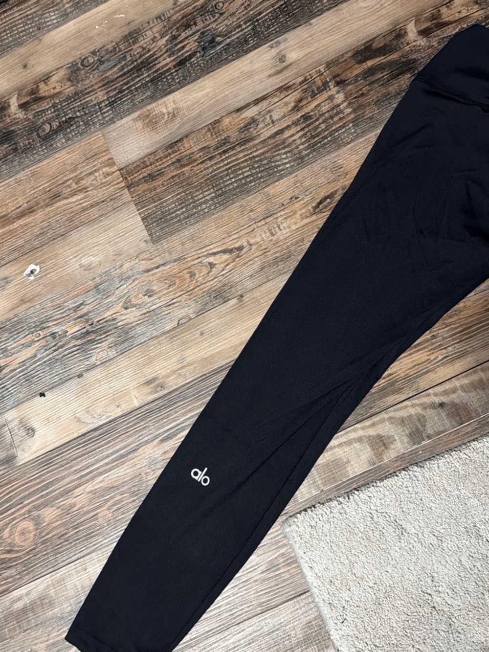 ALO Yoga Black Girls' Leggings with Small White Logo